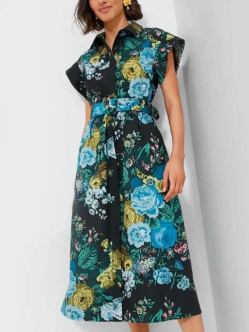 NWOT Tuckernuck Black Verdant Floral Chloe Dress - Picture 1 of 8